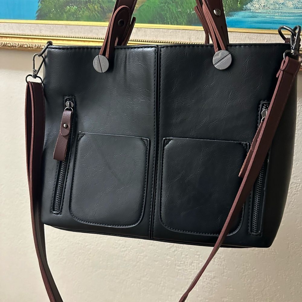 Love and Freedom Leather Purse with Wallet